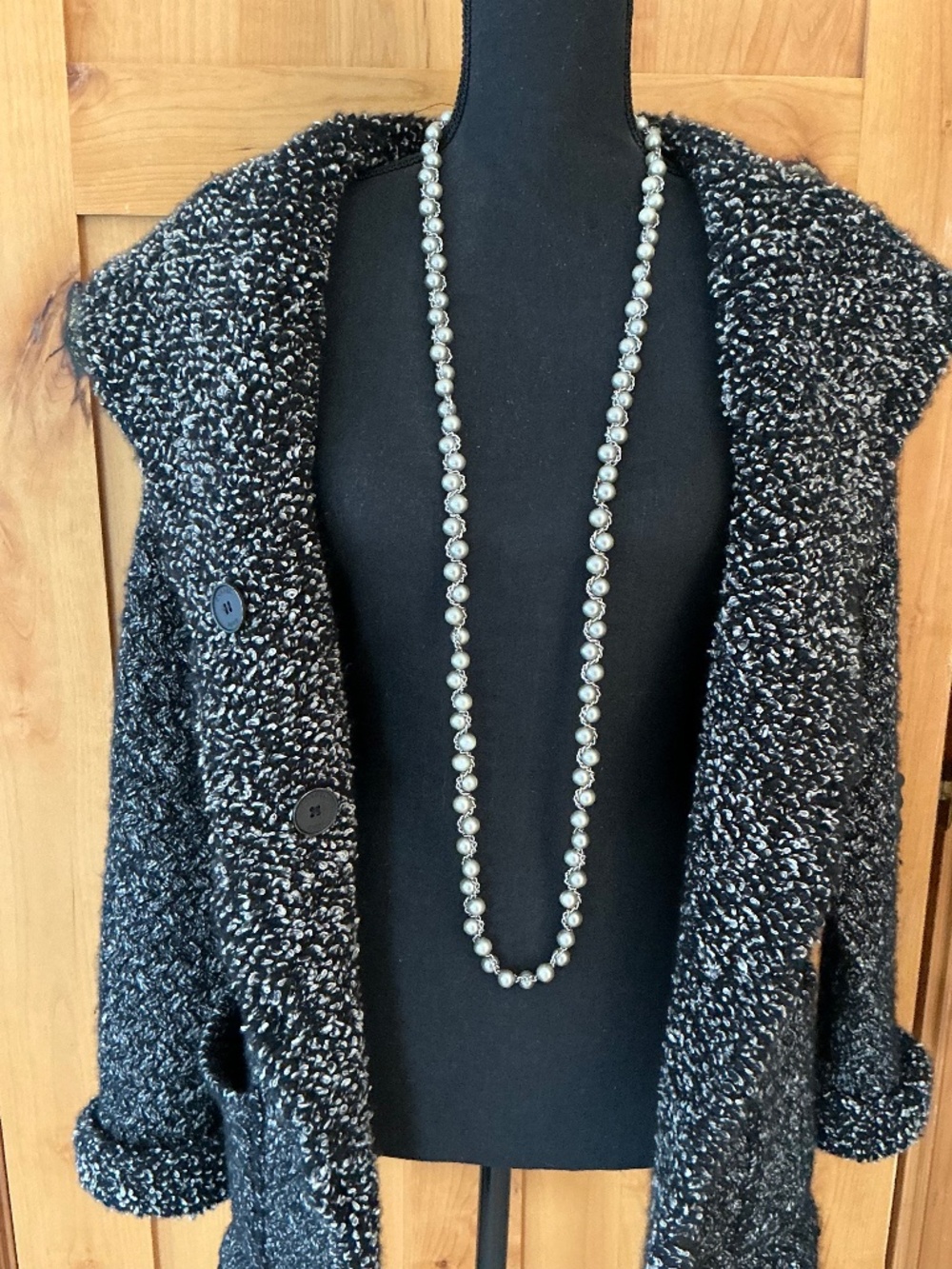 Chanel tweed cashmere coat